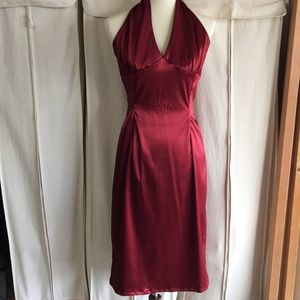 Garnet halter cocktail dress
